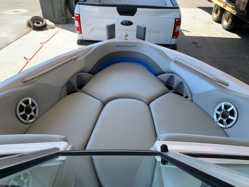 05 Ski Nautique gets new upholstery in bow (inside view) by James Boat and Fiberglass Repair, Dixon, CA