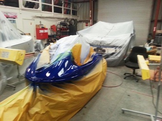 Jetski repair and repaint by James Boat and Fiberglass Repair, Vacaville, CA