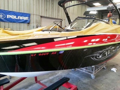 This boat gets new color and looks new by James Boat and Fiberglass Repair, Vacaville, CA