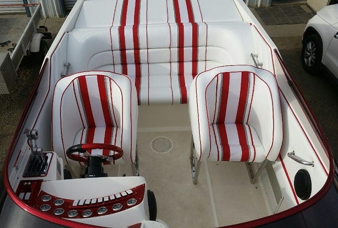 New Upholstery for Scarab by James Boat Repair Dixon, CA
