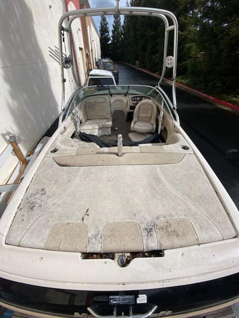 99 MasterCraft interior photo from back sundeck before new coming from James Boat and Fiberglass Repair, Dixon, CA