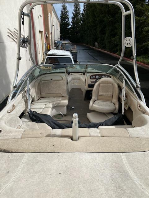 View from back inside this 99 MasterCraft before work by James Boat and Fiberglass Repair, Dixon, CA