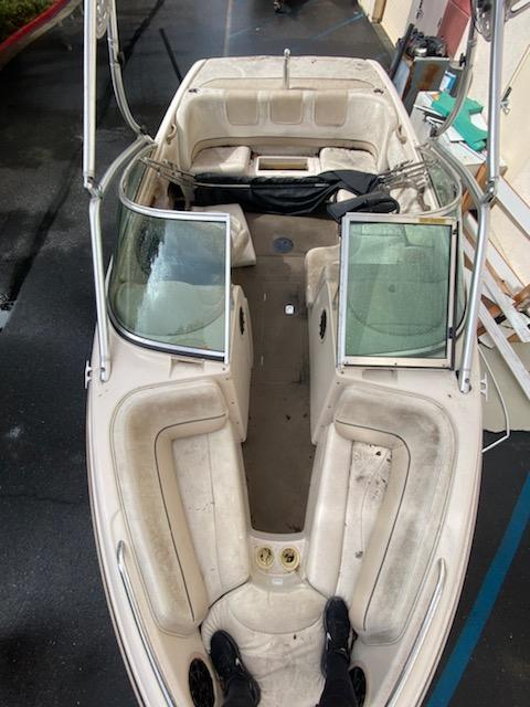 99 MasterCraft open bow before photo with new interior coming from James Boat and Fiberglass Repair, Dixon, CA