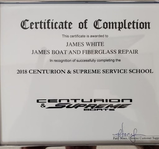 Certificate of Completion for James White - Centurion and Supreme Service School