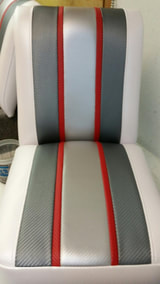 New Upholstery on Fabricated Jump Seat for Ski Boat