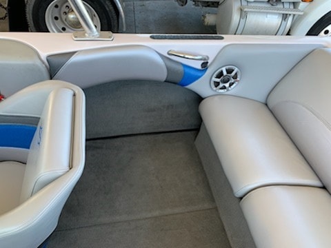 05 Ski Nautique gets new upholstery inside behind driver by James Boat and Fiberglass Repair, Dixon, CA