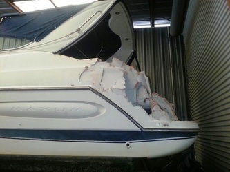 Maxum pre-repair - James Boat and Fiberglass Repair, Vacaville, CA