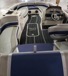 New interior in this deck boat by James Boat and Fiberglass Repair, Dixon, CA 