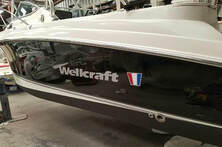 Wellcraft gets new paint and graphics by James Boat and Fiberglass Repair, Vacaville, CA